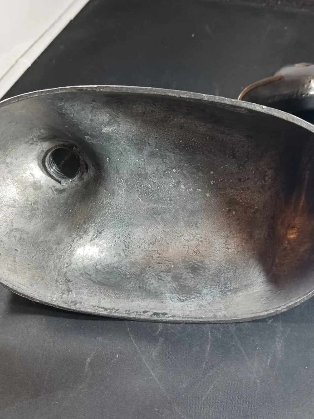 2 Vintage Duck Shape Pewter with Brass Inlay